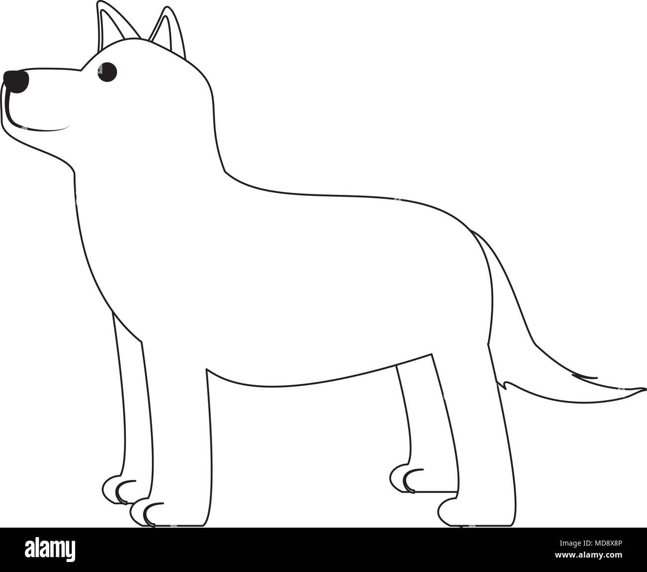 Cartoon icona del cane su sfondo bianco, illustrazione vettoriale Illustrazione Vettoriale