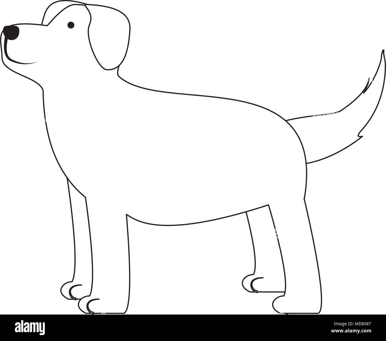 Cartoon icona del cane su sfondo bianco, illustrazione vettoriale Illustrazione Vettoriale