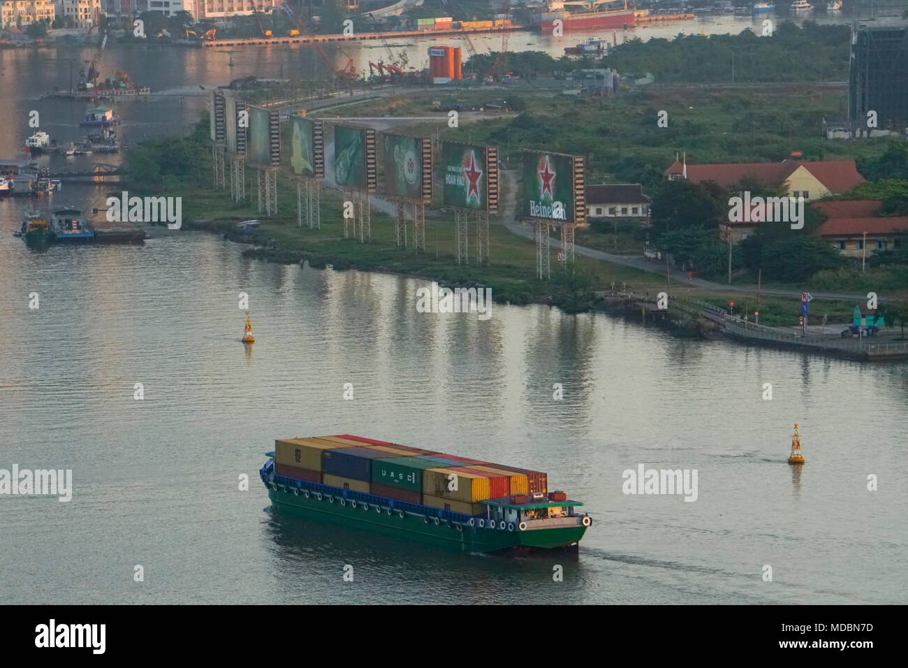 L'Elisa ristorante galleggiante sul fiume Saigon barche, la città di Ho Chi Minh (Saigon) Vietnam Foto Stock