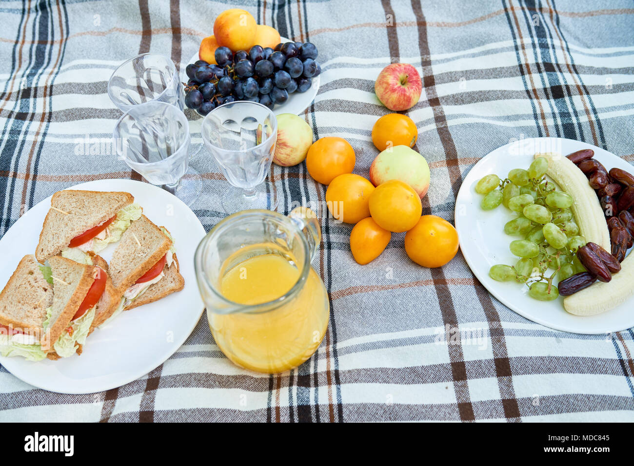 Picnic Food Background Foto Stock