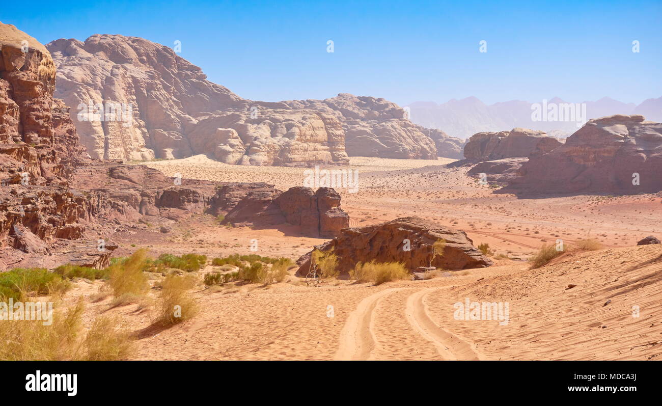 Wadi Rum Desert, Giordania Foto Stock