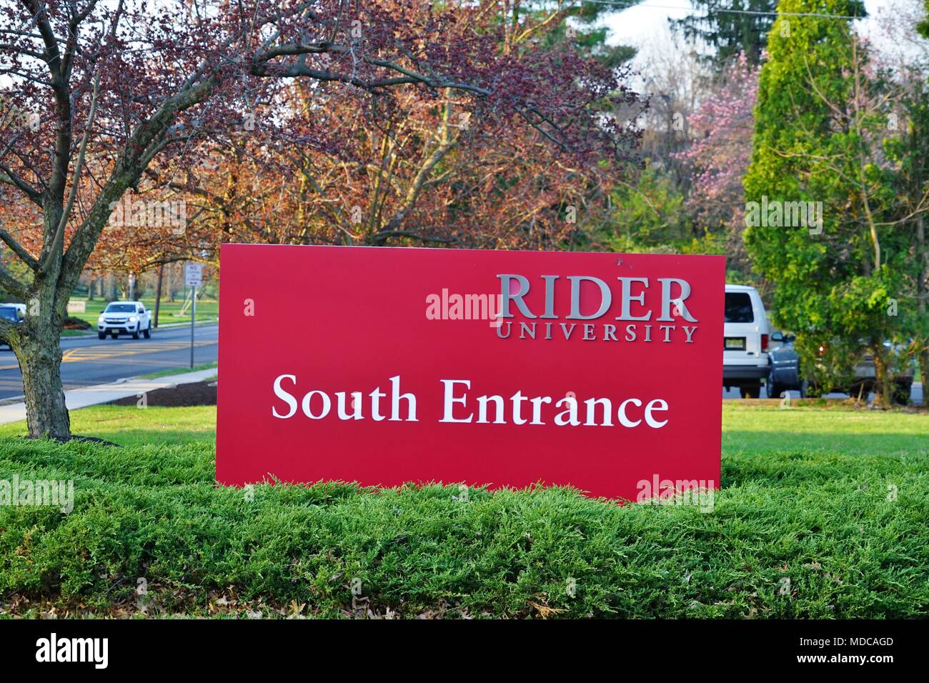 Vista del campus della Rider University, un college privato situato in Lawrenceville, Lawrence township di Mercer County, New Jersey Foto Stock