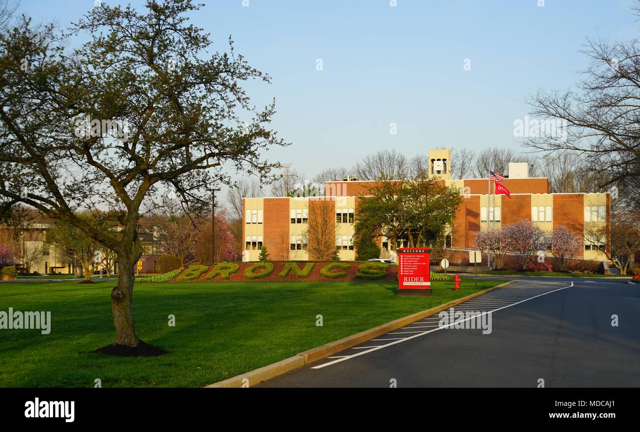 Vista del campus della Rider University, un college privato situato in Lawrenceville, Lawrence township di Mercer County, New Jersey Foto Stock