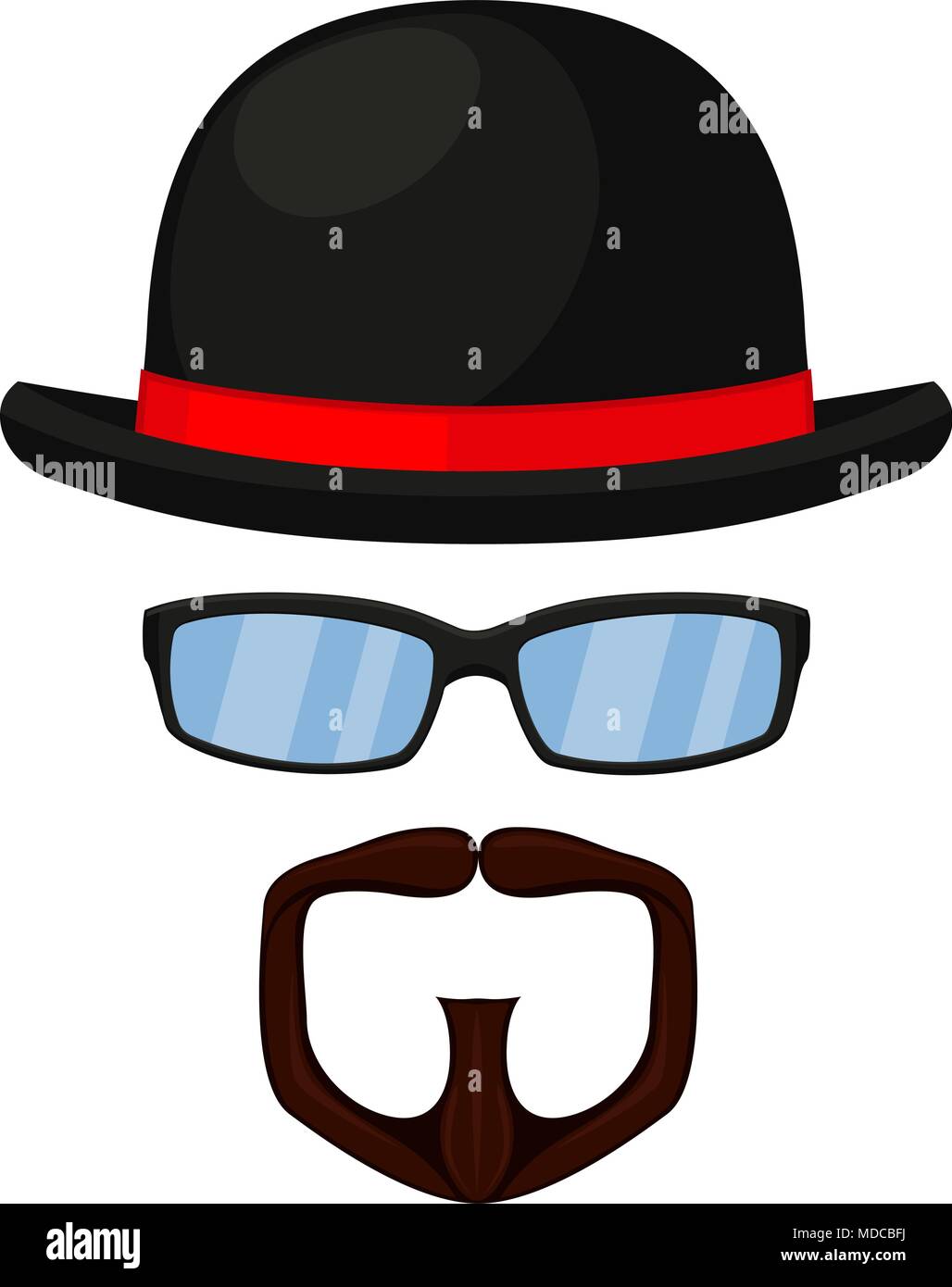 Coloratissimo cartoon hipster avatar Illustrazione Vettoriale