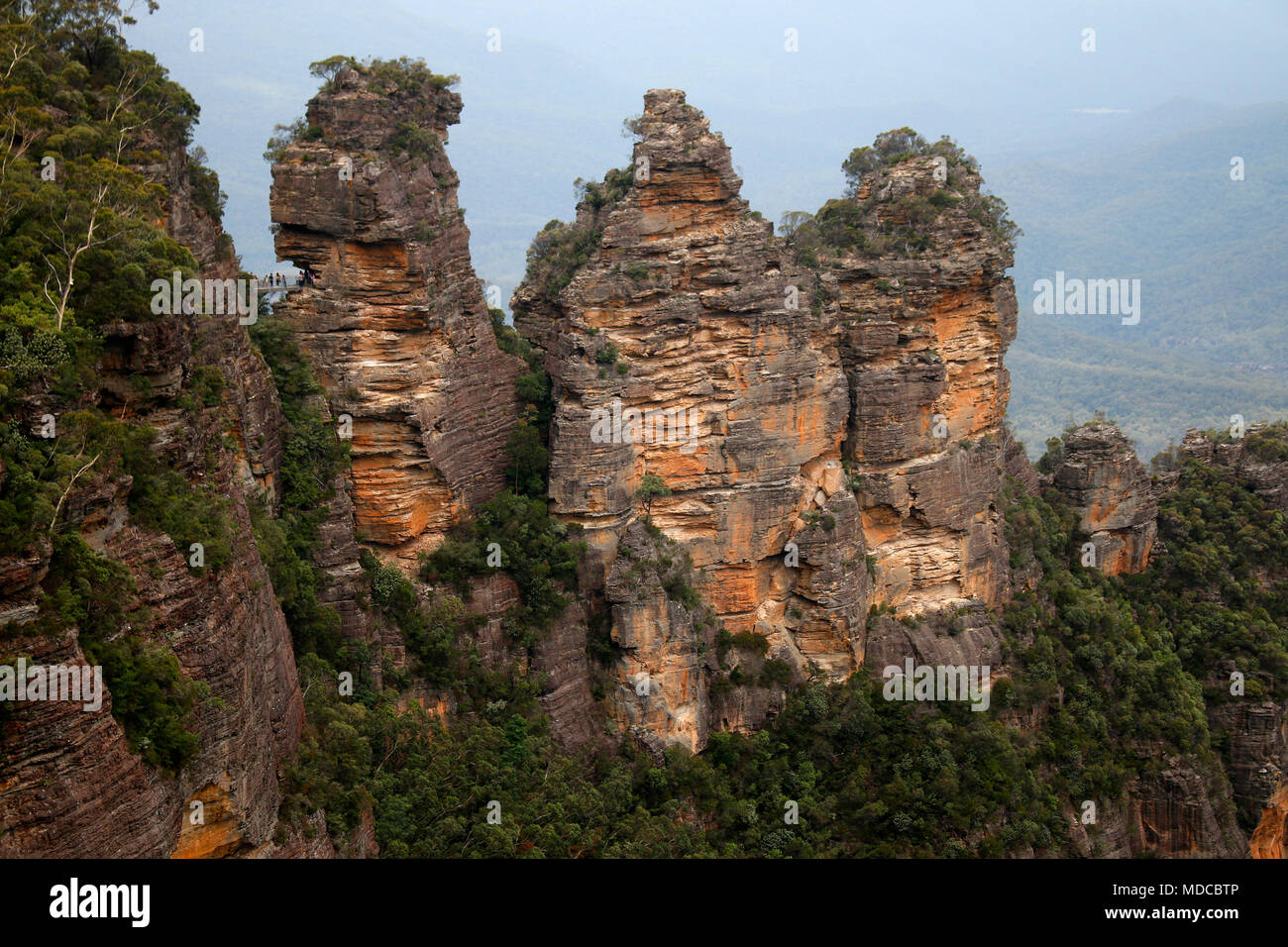 Impressionen: Tre Sorelle, Blue Mountains, Australia. Foto Stock