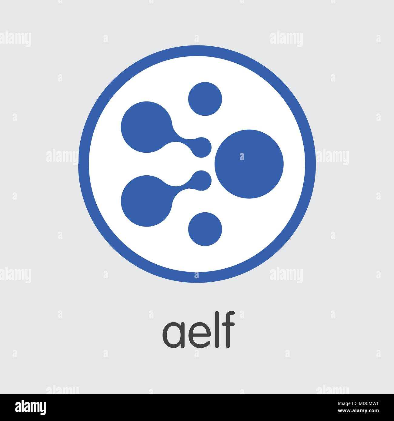 Aelf moneta virtuale. ELF vettore dell'immagine della moneta. Illustrazione Vettoriale