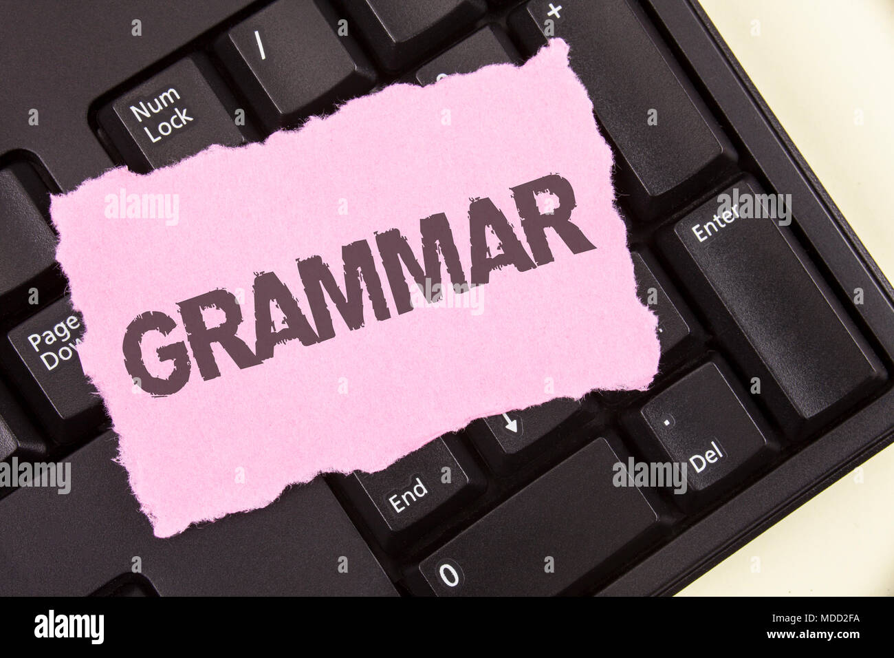 Conceptual la scrittura a mano che mostra la grammatica. Business photo vetrina per il sistema e la struttura di una lingua corretta corretta scrittura delle regole scritte appiccicosa di strappo Foto Stock