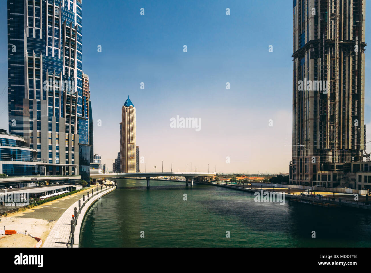 Architettura iconica nella città di Dubai, Emirates Foto Stock