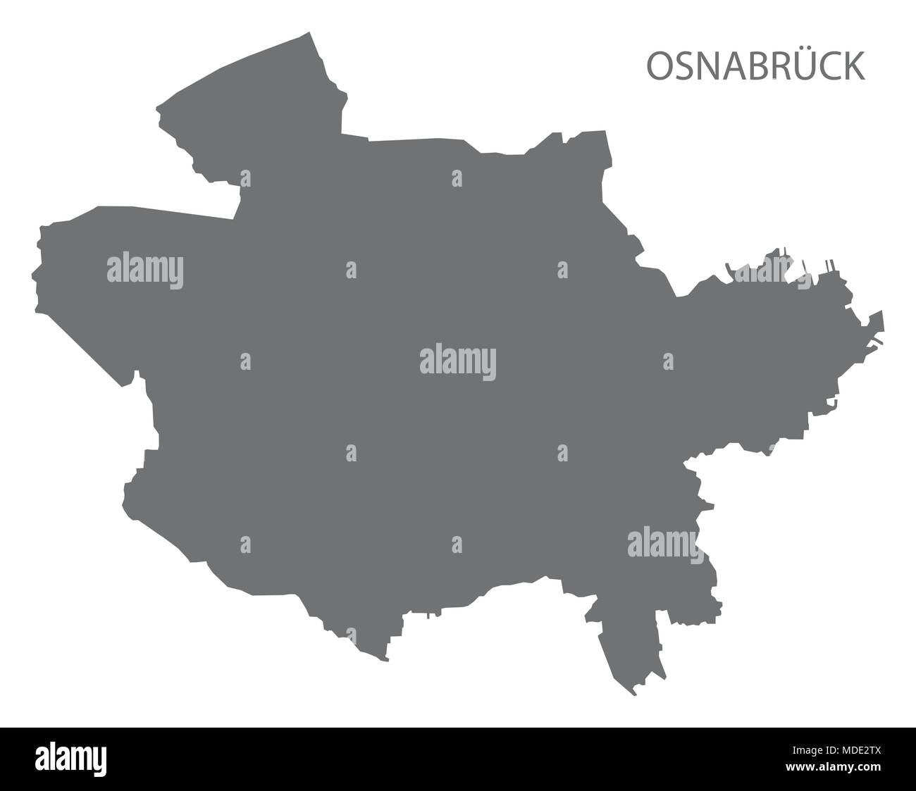 Osnabruck mappa della città grigio illustrazione forma silhouette Illustrazione Vettoriale