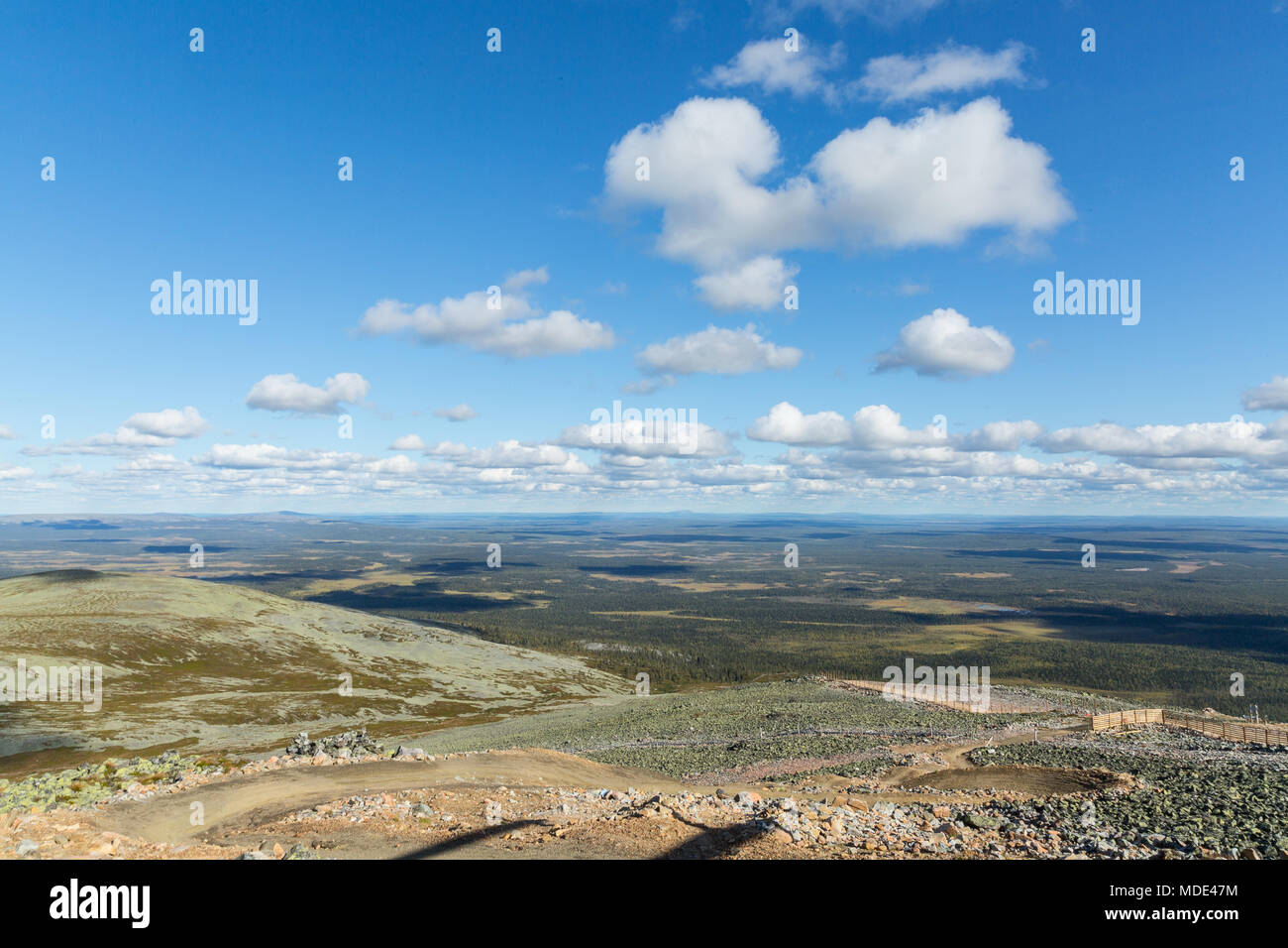 Paesaggio in Lapponia presa sulla parte superiore del caduto di Ylläs Foto Stock