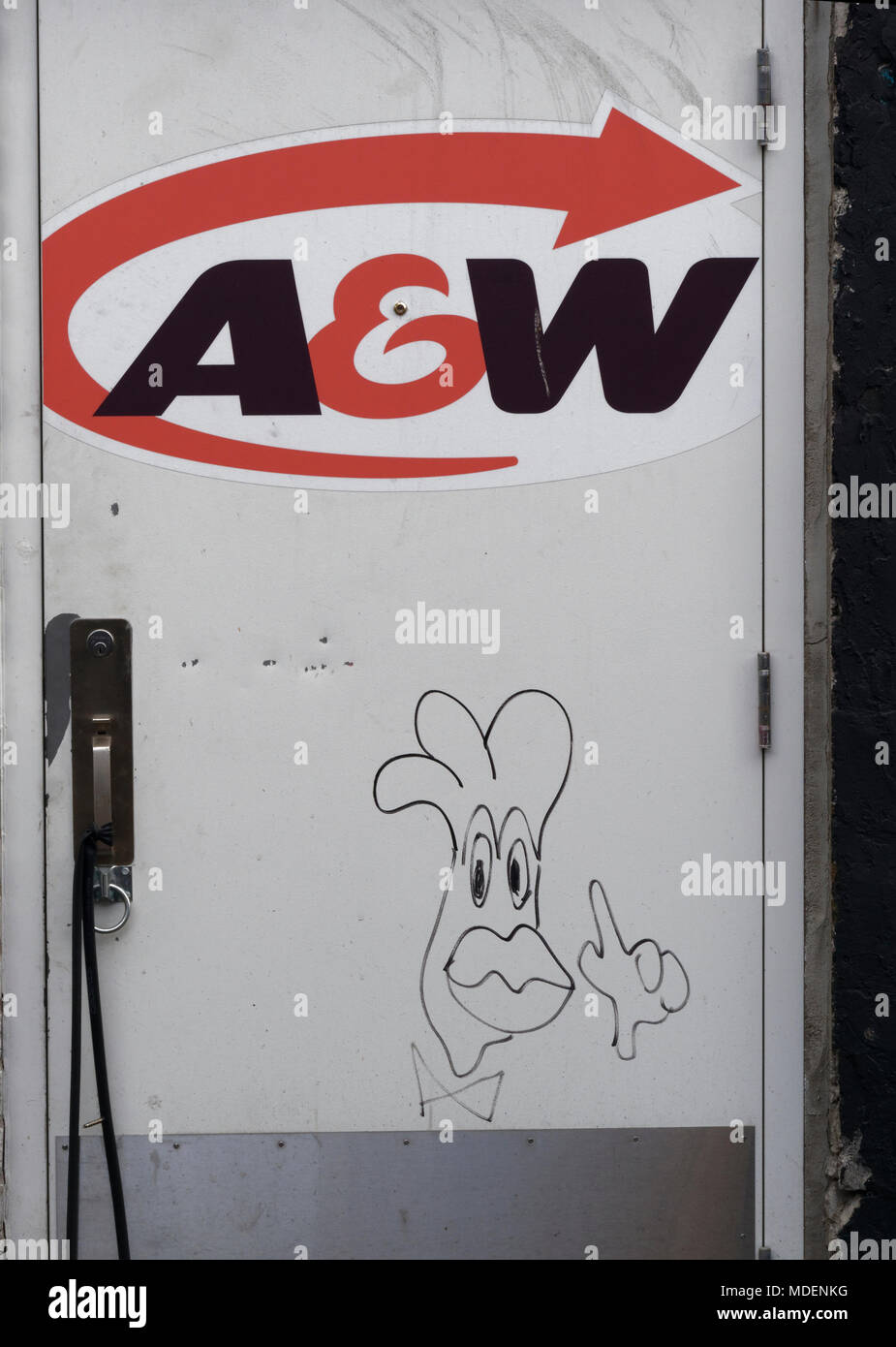 Quebec, Canada. Porta posteriore di un A&W un ristorante fast food Foto Stock