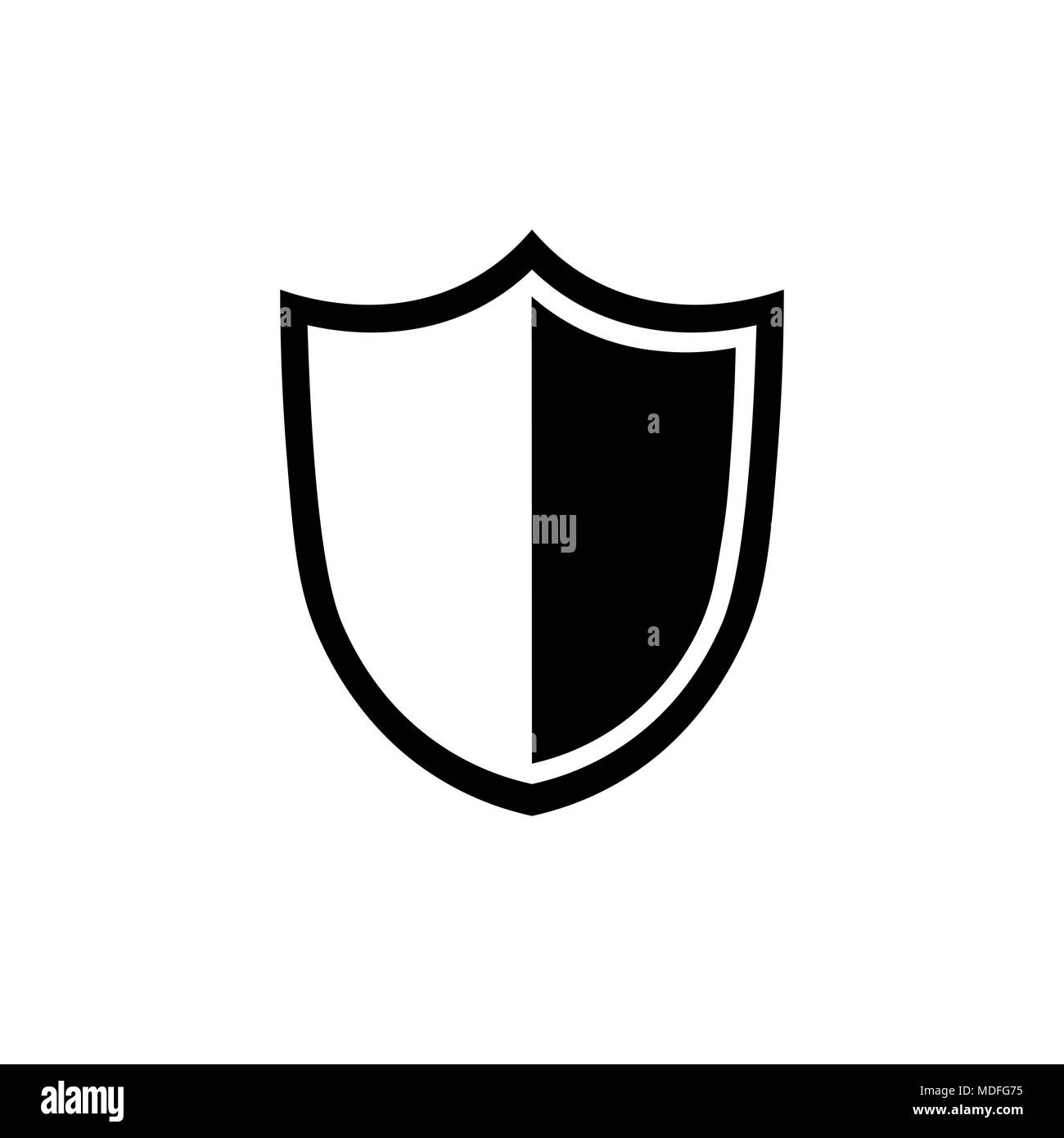 Icona dello scudo in stile appartamento. Simbolo di sicurezza Illustrazione Vettoriale