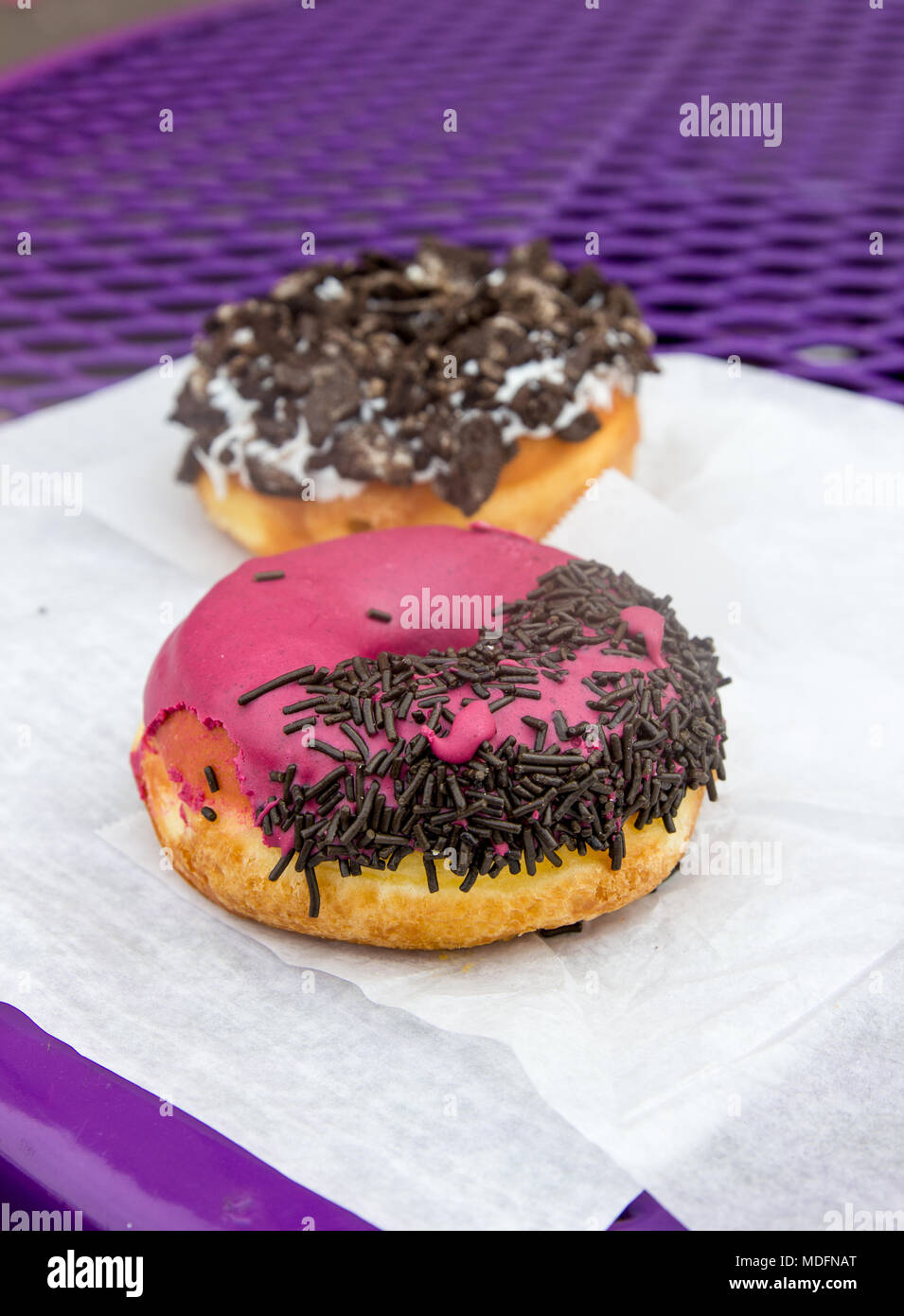 Iconico flagship store per ciambelle Voodoo nel centro di Portland, Oregon (PDX) Foto Stock