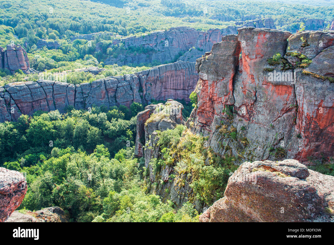Formazioni rocciose, Belogradchik, Oblast Widin, Bulgaria Foto Stock