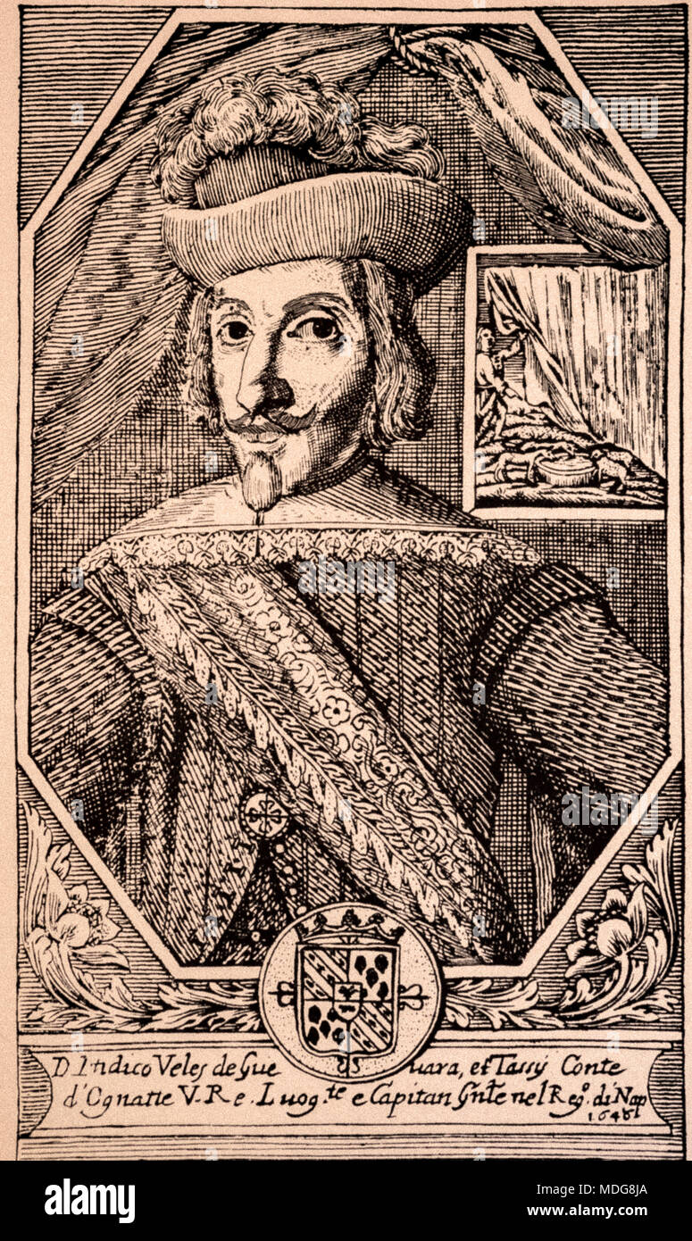 Inigo Velez de Guevara y Taxis , Conte di Ognatte e Villamediana è stato rimosso dal governo di Napoli nel 1653 per le ragioni che ha coinvolto anche la politica internazionale della Spagna Foto Stock