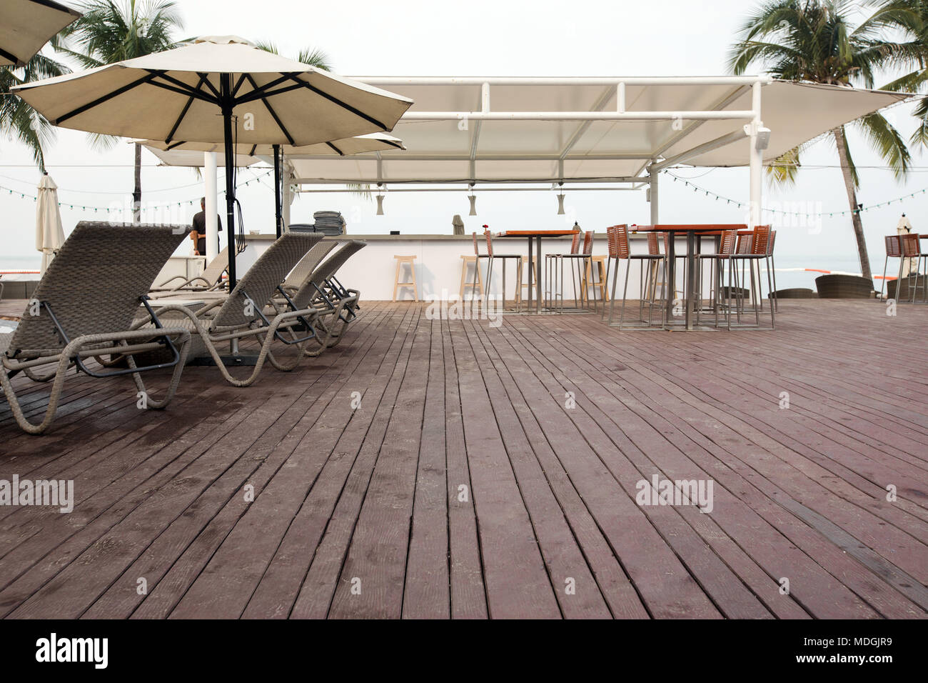 La zona lounge di tropical hotel Foto Stock