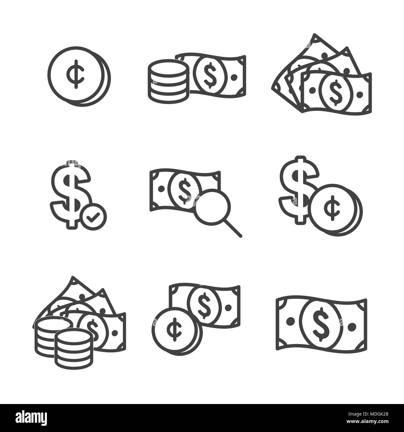 La circolazione di valuta o di denaro tasso di cambio icona w dollaro Illustrazione Vettoriale