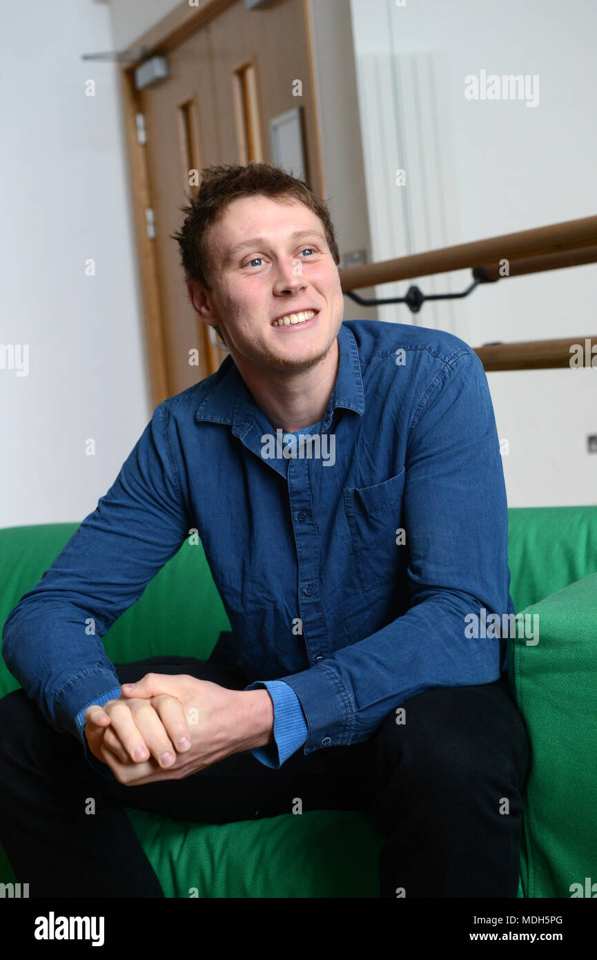 George Mackay attore inglese intervistata alla sceneggiatura Shetland 2017 Foto Stock
