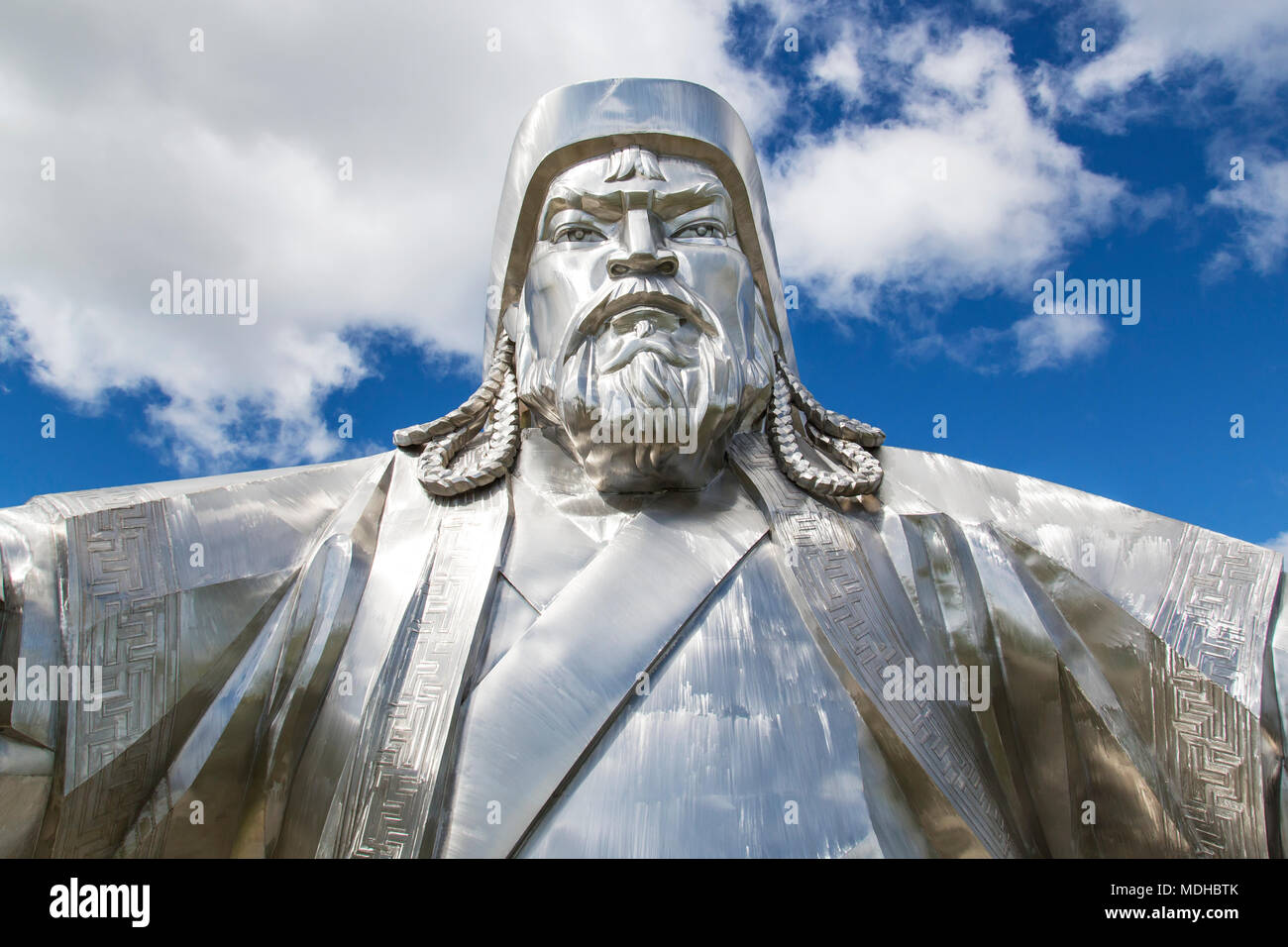 Statua di Chinggis (Gengis Khan; Ulaanbaatar, Ulaanbaatar, in Mongolia Foto Stock