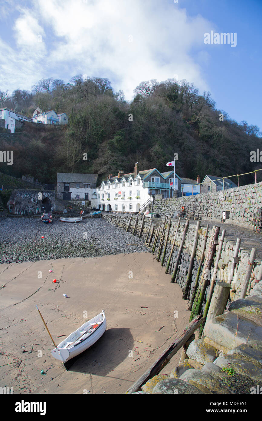 Clovelly è un piccolo villaggio di Torridge distretto di Devon, Inghilterra. Foto Stock