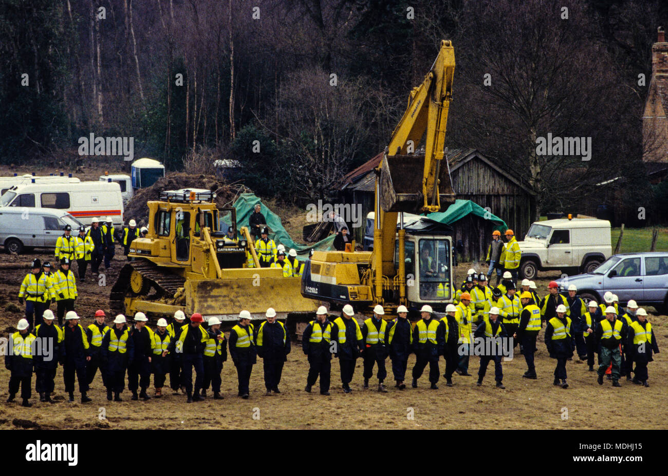 Newbury bypass Road Building e proteste, Newbury, Berkshire, Inghilterra, Regno Unito, GB. Foto Stock