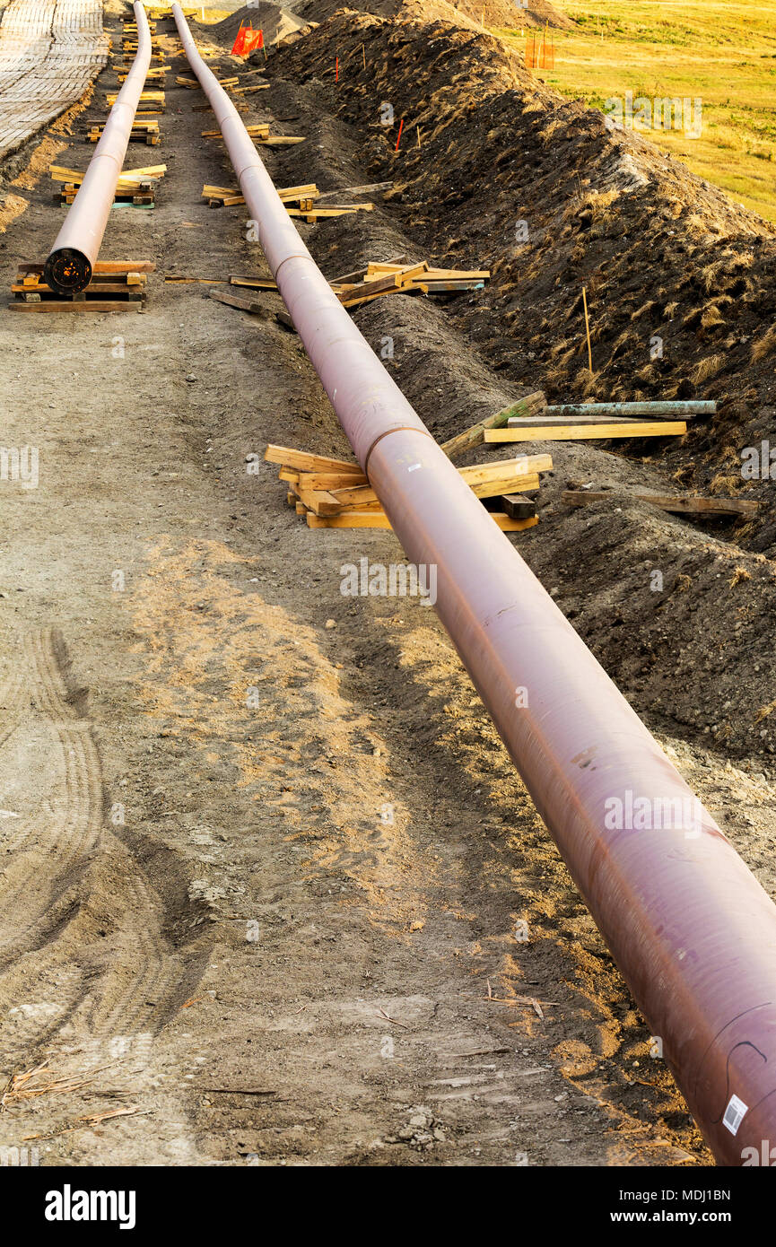 La pipeline in costruzione; Calgary, Alberta, Canada Foto Stock