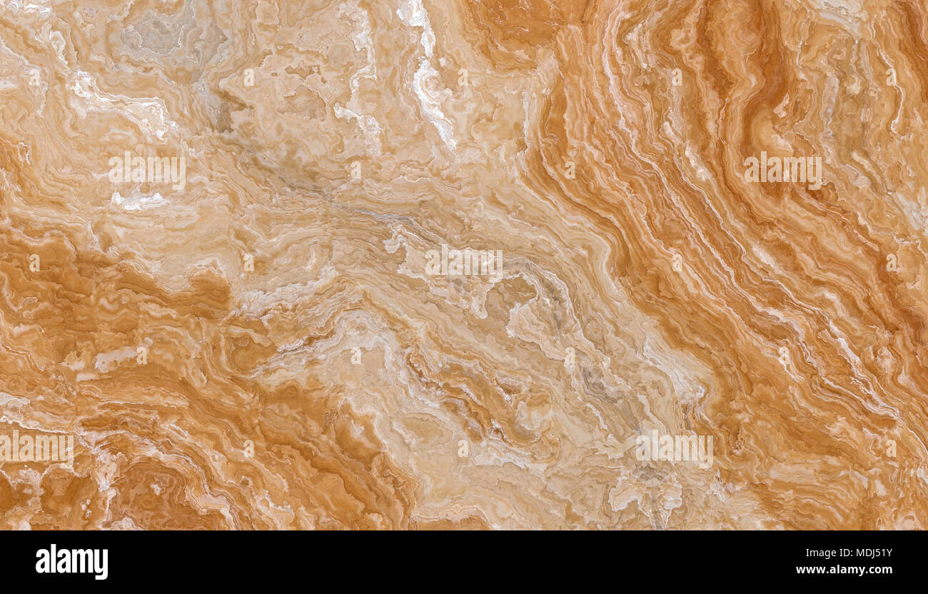 Golden curly onyx texture. Abstract background. 2d illustrazione Foto Stock