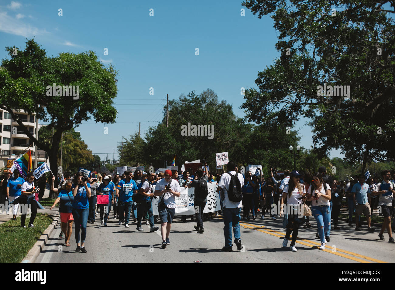 Marzo per la nostra vita a livello nazionale evento in downtown Orlando, Florida (2018). Foto Stock