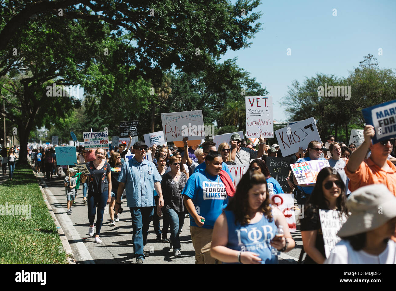 Marzo per la nostra vita a livello nazionale evento in downtown Orlando, Florida (2018). Foto Stock