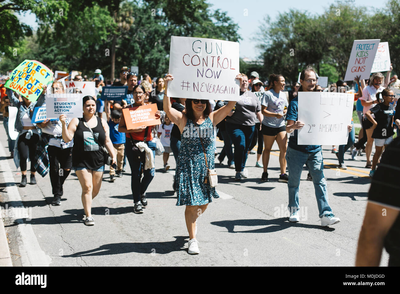 Marzo per la nostra vita a livello nazionale evento in downtown Orlando, Florida (2018). Foto Stock
