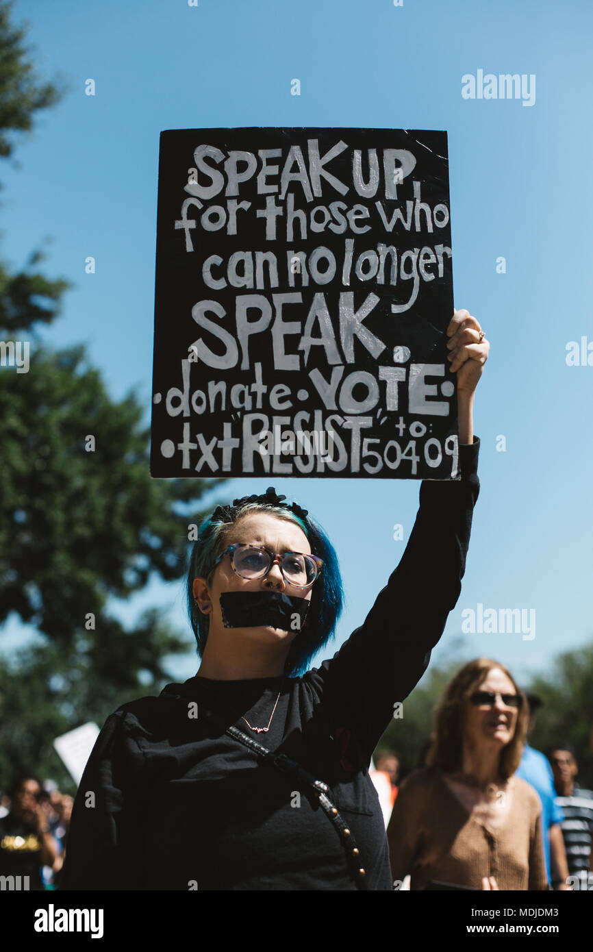 Marzo per la nostra vita a livello nazionale evento in downtown Orlando, Florida (2018). Foto Stock
