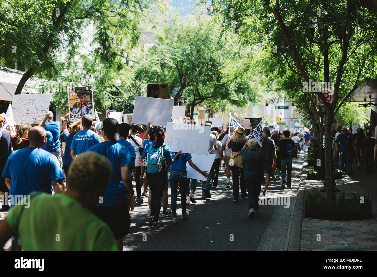 Marzo per la nostra vita a livello nazionale evento in downtown Orlando, Florida (2018). Foto Stock