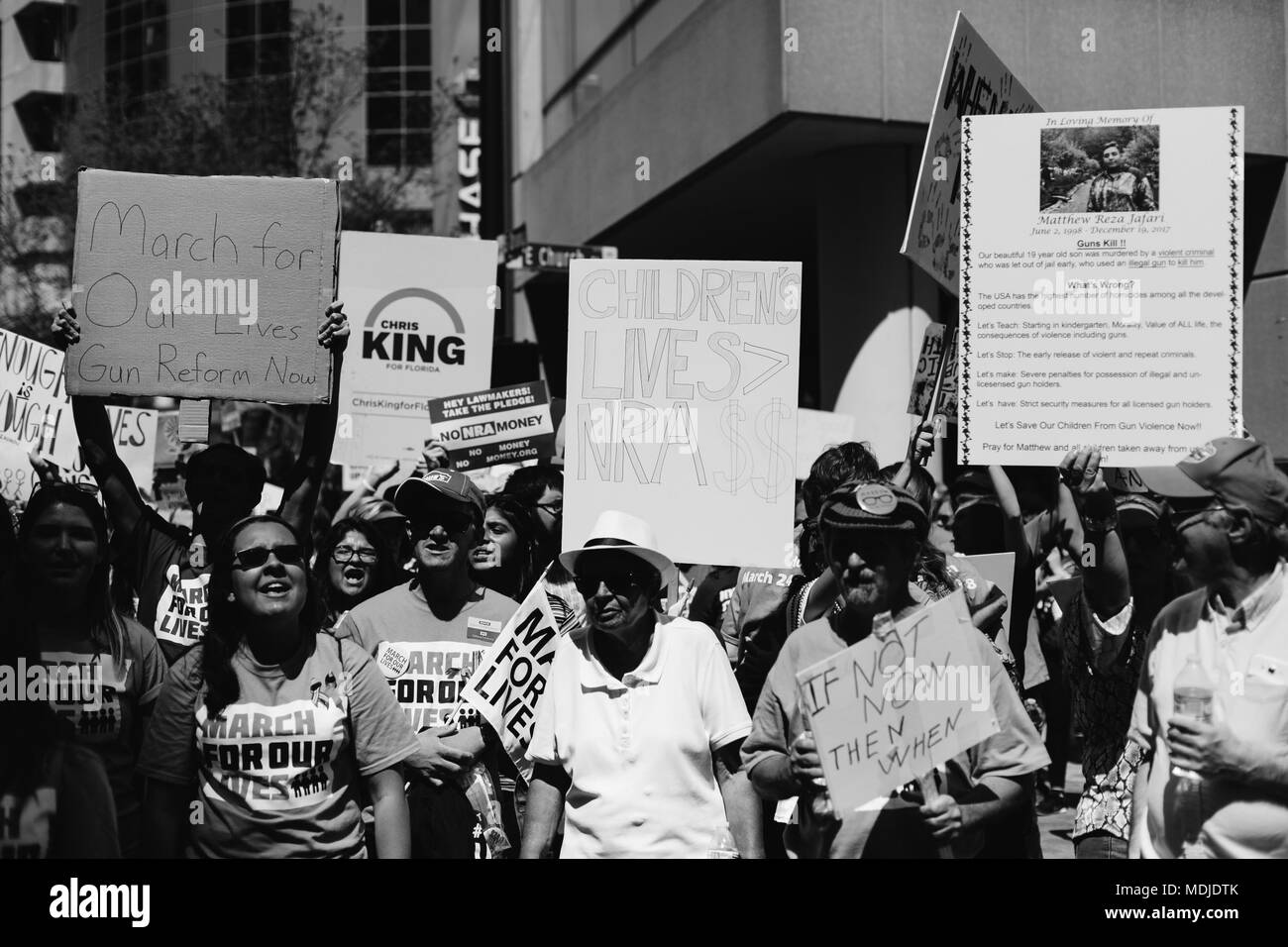 Marzo per la nostra vita a livello nazionale evento in downtown Orlando, Florida (2018). Foto Stock