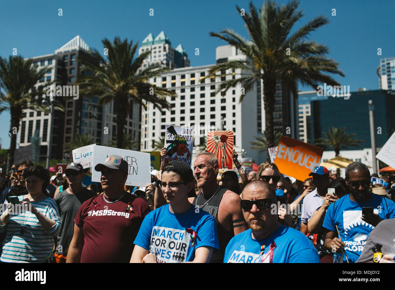 Marzo per la nostra vita a livello nazionale evento in downtown Orlando, Florida (2018). Foto Stock