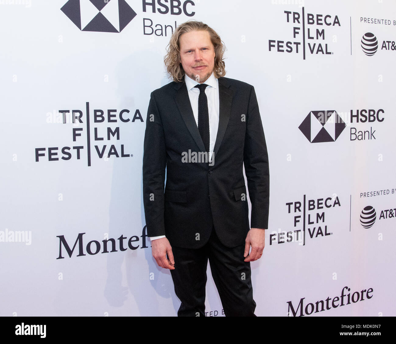 New York, NY, STATI UNITI D'AMERICA. Xix Apr, 2018. Ian Matthews presso il Tribeca Film Festival tappeto rosso arrivi per il film "tockholm'' in New York City. Credito: Michael Brochstein SOPA/images/ZUMA filo/Alamy Live News Foto Stock