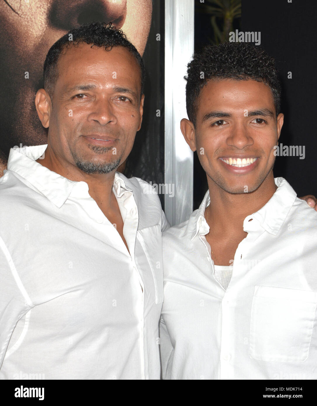 LOS ANGELES, ca- APR.19: Mario Van Peebles, Mandela Van Peebles presso il Los Angeles premiere di TRAFFIK al ArcLight Hollywood di Aprile 19, 2018 a Los Angeles, California.Credit: Koi Sojer/Snap'N U foto/Media punzone Foto Stock