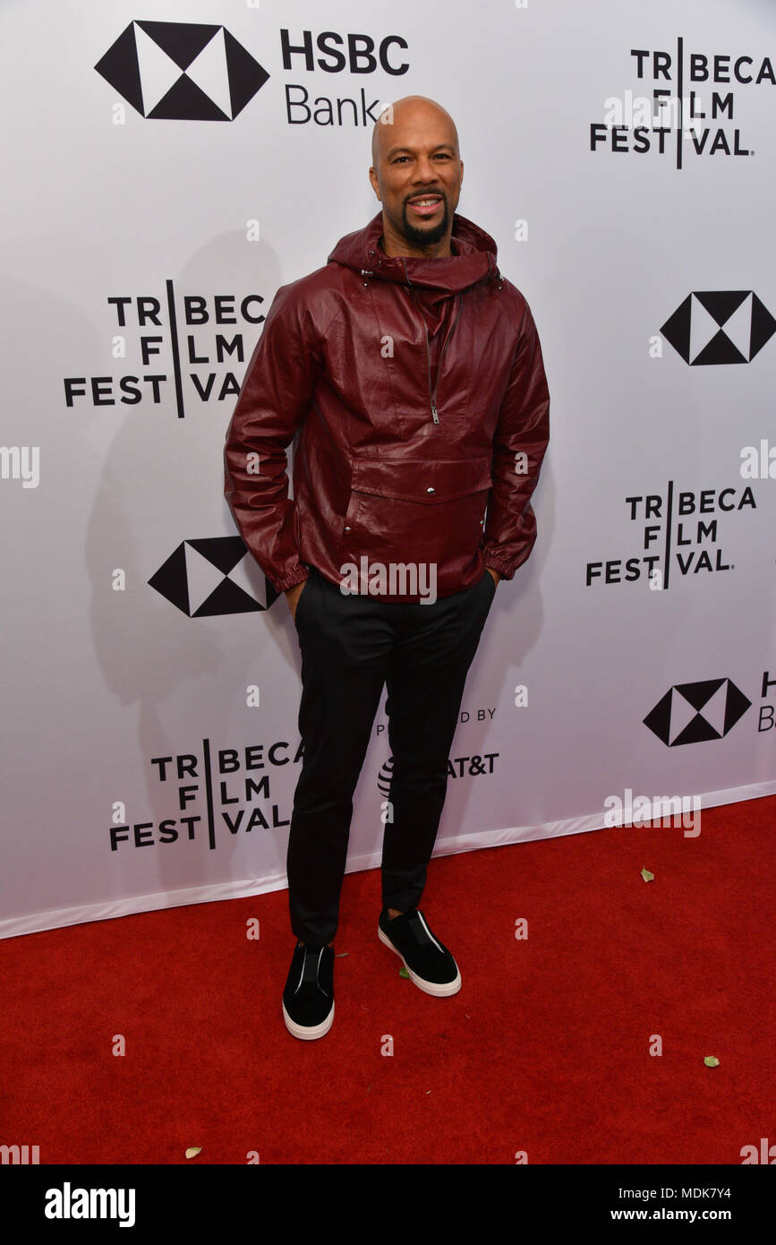 New York, Stati Uniti d'America. Il 19 aprile 2018. Comune assiste un screening di 'Blu notte' durante il 2018 Tribeca Film Festival al teatro SVA on April 19, 2018 in New York City. Credito: Erik Pendzich/Alamy Live News Foto Stock