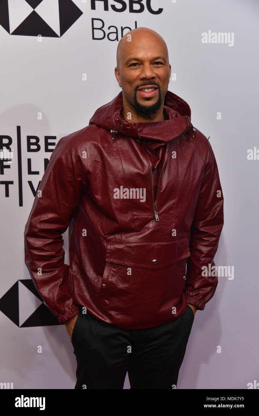 New York, Stati Uniti d'America. Il 19 aprile 2018. Comune assiste un screening di 'Blu notte' durante il 2018 Tribeca Film Festival al teatro SVA on April 19, 2018 in New York City. Credito: Erik Pendzich/Alamy Live News Foto Stock