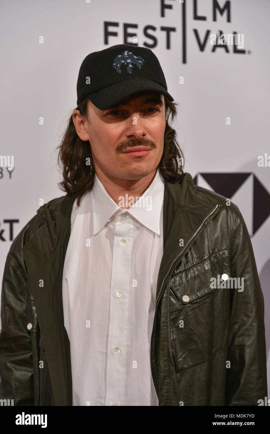 New York, Stati Uniti d'America. Il 19 aprile 2018. Direttore Fabien costante frequenta un screening di 'Blu notte' durante il 2018 Tribeca Film Festival al teatro SVA on April 19, 2018 in New York City. Credito: Erik Pendzich/Alamy Live News Foto Stock