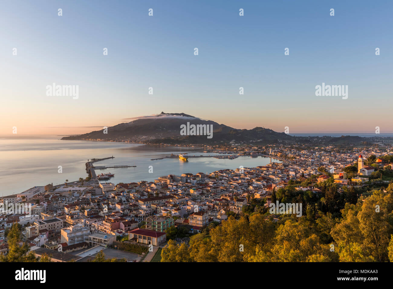 Zante, Grecia - 04 Aprile 2018: Veduta aerea della città, la capitale dell'isola di Zante, Grecia Foto Stock