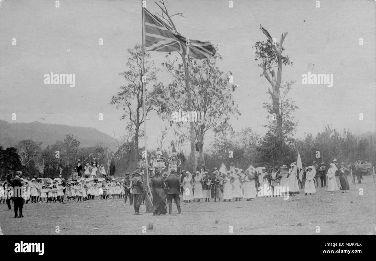 Il giorno dell'Armistizio, Nov 1918 a Canungra, Queensland Foto Stock
