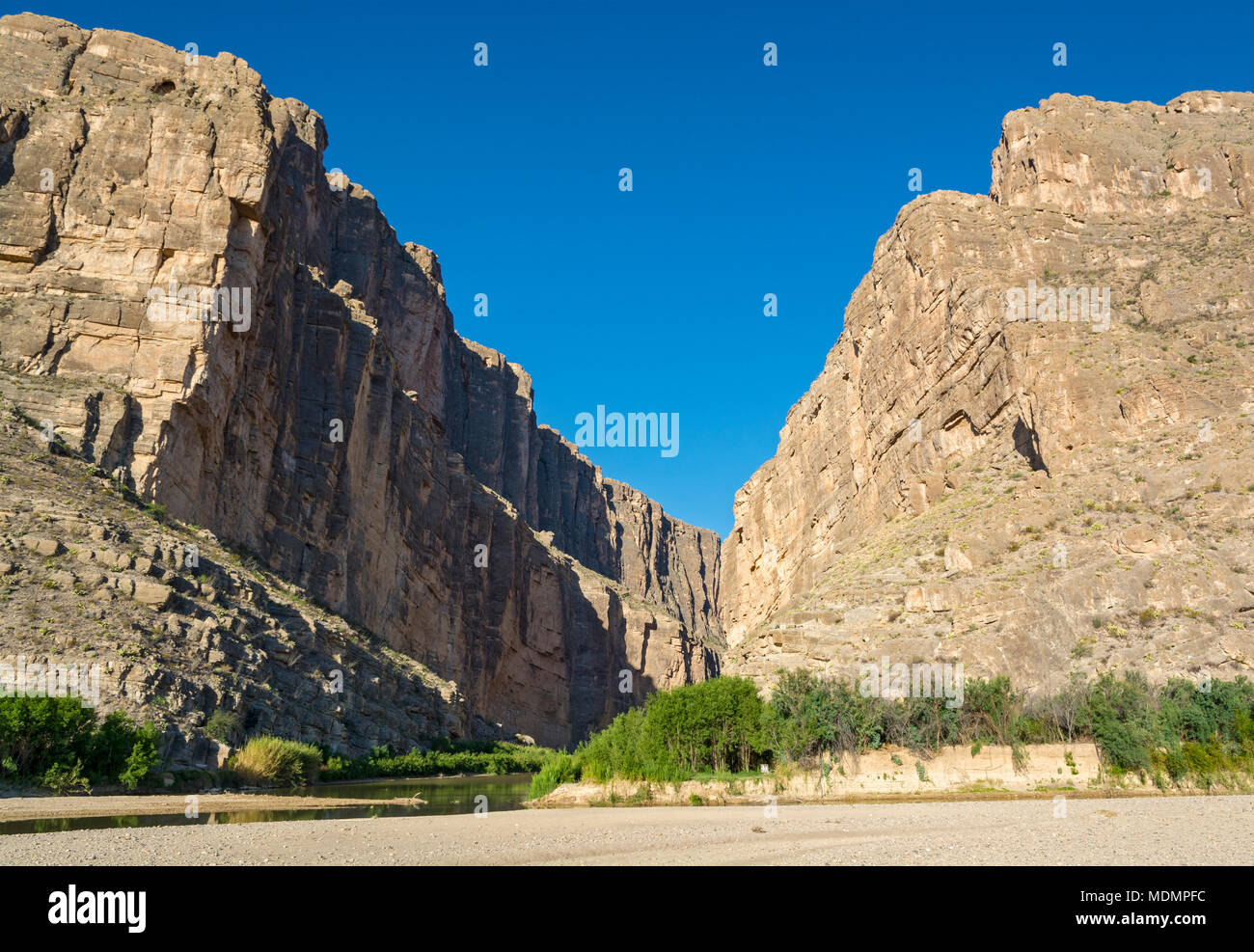 Texas, parco nazionale di Big Bend, Rio Grande, sul fiume Santa Elena Canyon Foto Stock