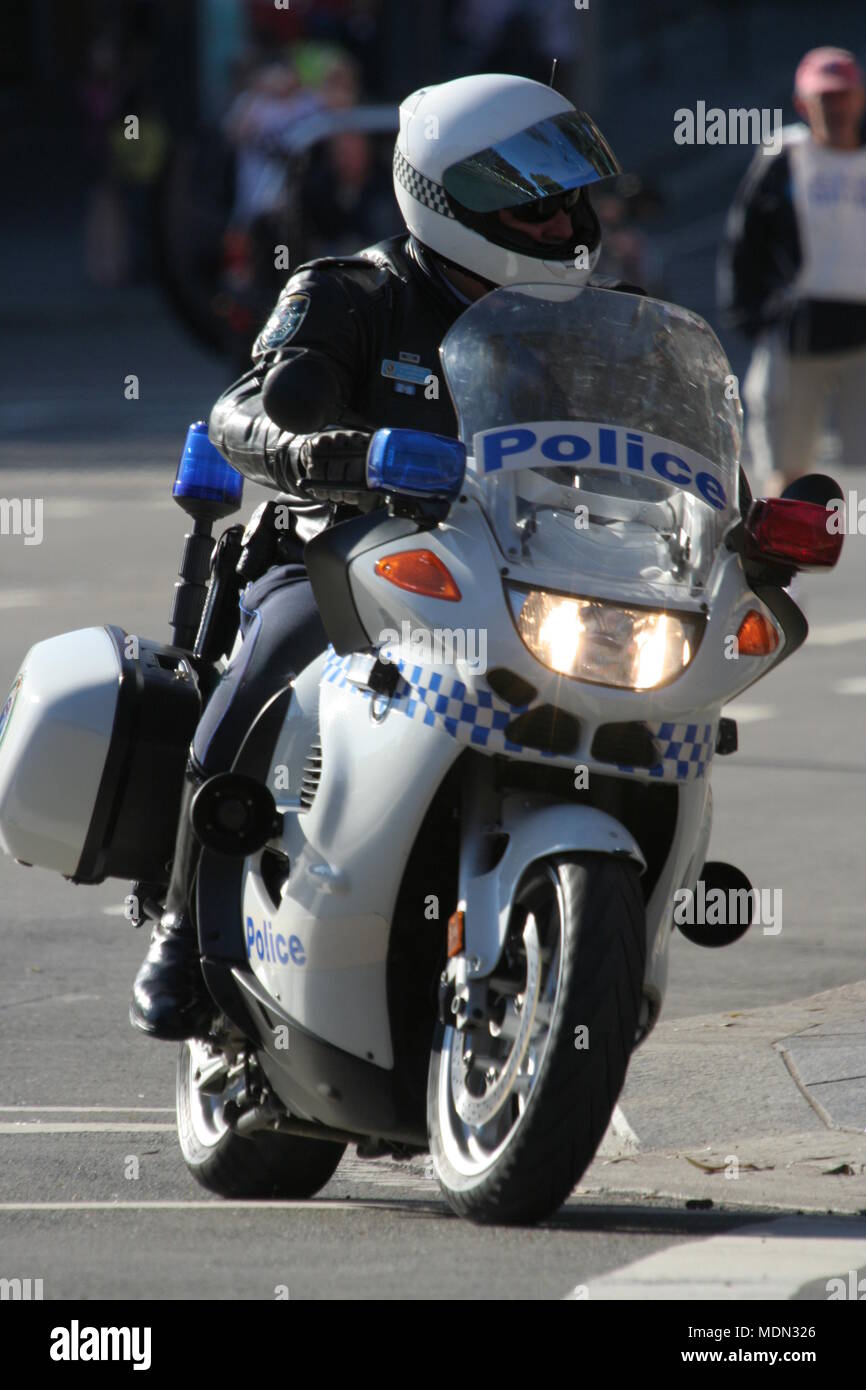Motociclo funzionario di polizia, Sydney, NSW, Australia Foto Stock