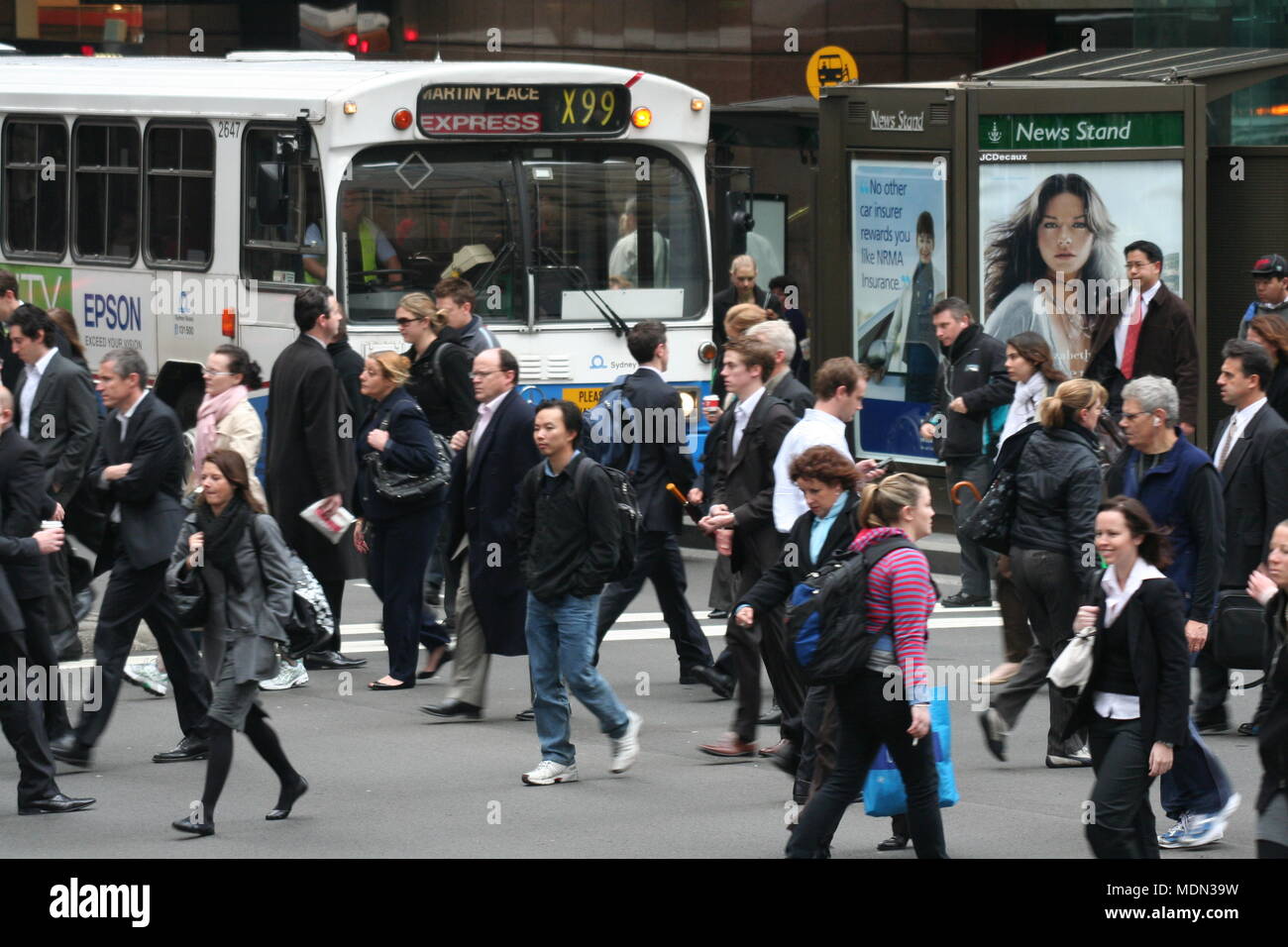 Il traffico pesante nella città di Sydney, Nuovo Galles del Sud, Australia Foto Stock