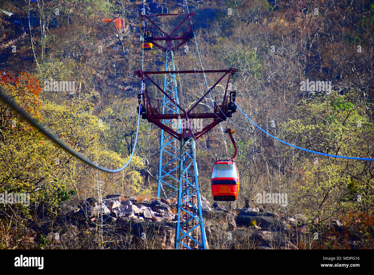 Campo estivo sulla cima della montagna Foto Stock
