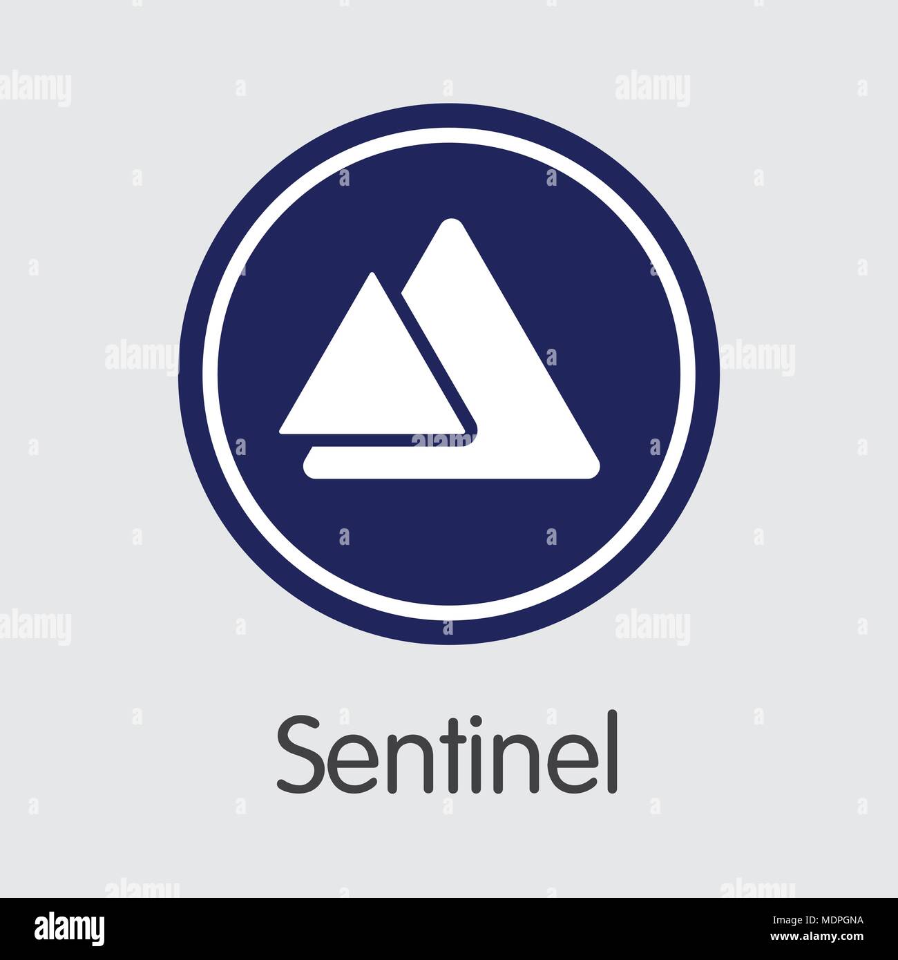 Sentinel Cryptocurrency - Segno del vettore icona. Illustrazione Vettoriale