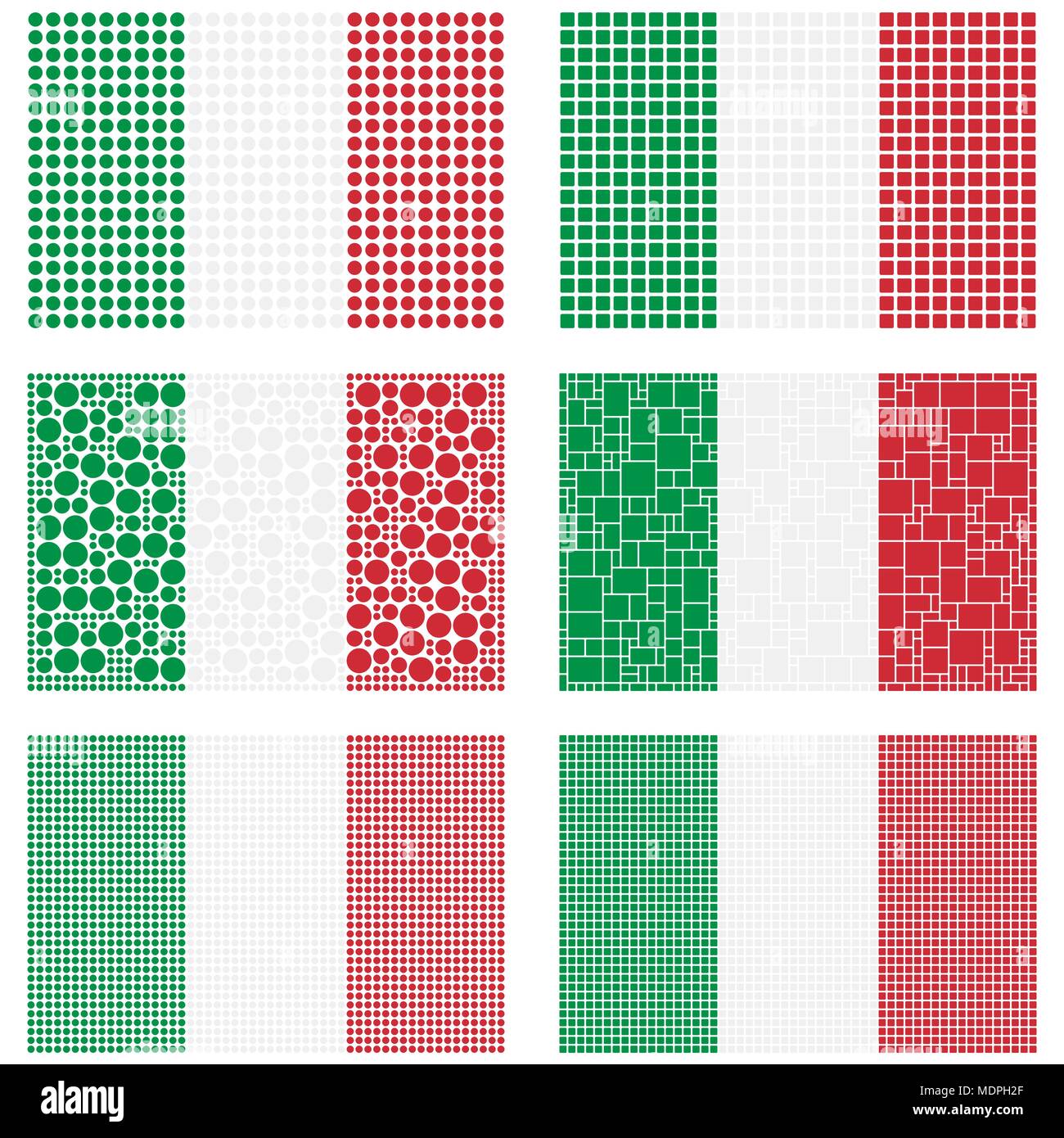 Mosaico Italia flag impostato Illustrazione Vettoriale