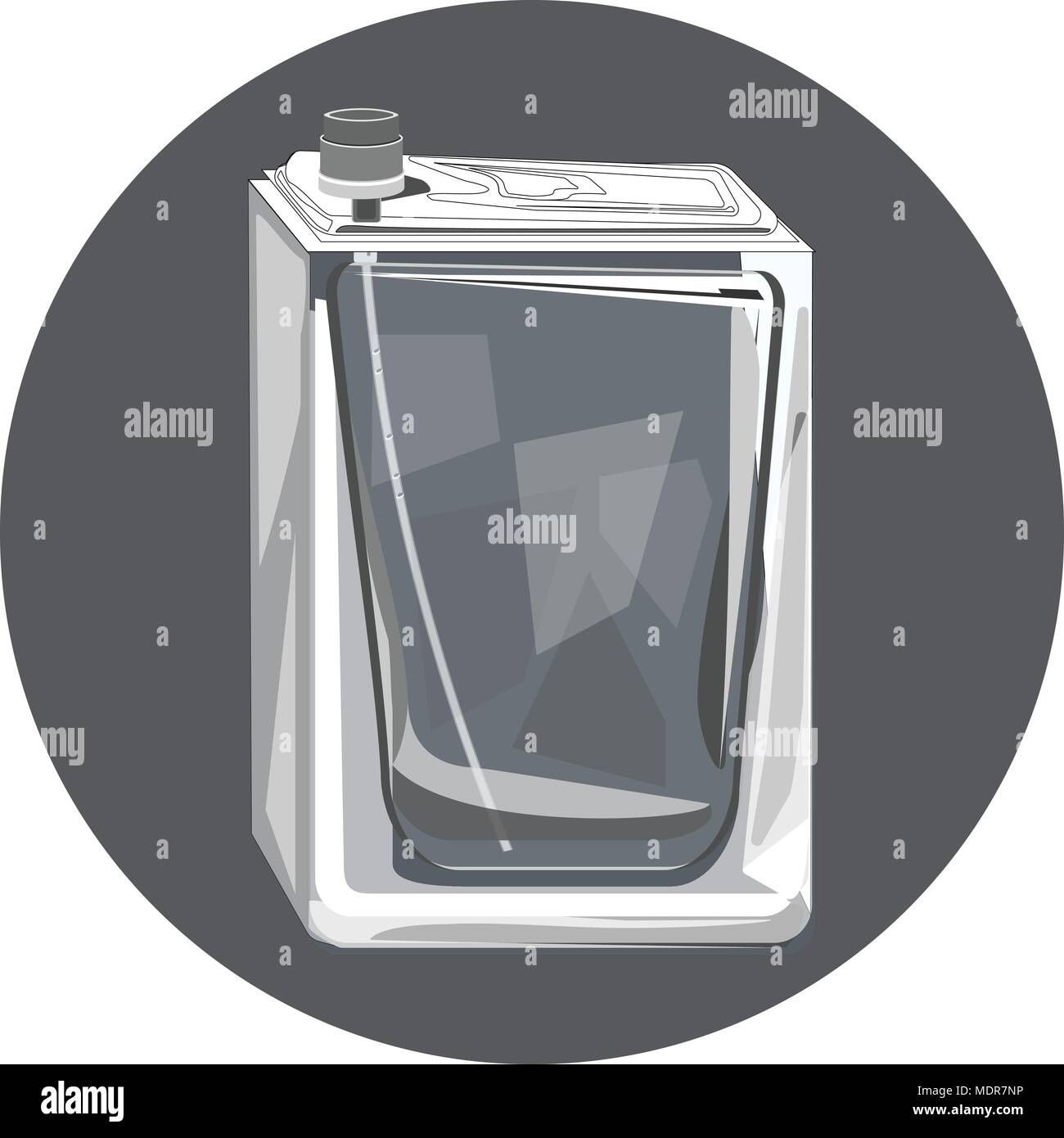 Icona di vetro bottiglia di profumo, eau de toilette. EPS10 Illustrazione Vettoriale