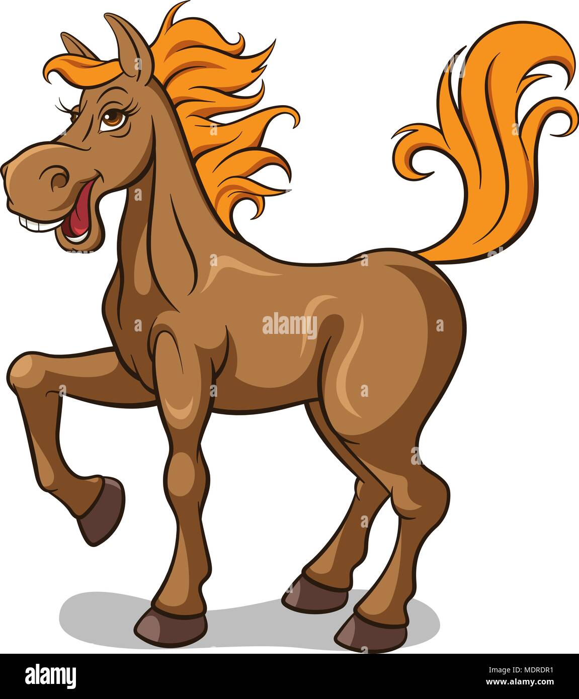 Cartoon cavallo isolato su bianco. Illustrazione Vettoriale Illustrazione Vettoriale