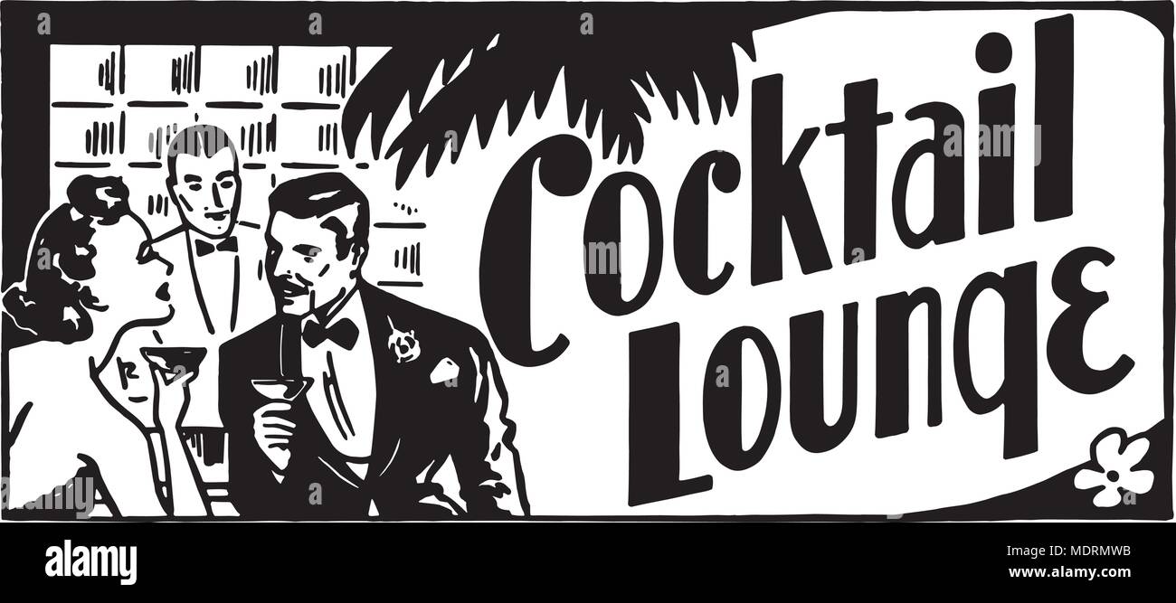 La Cocktail Lounge 4 - Retro ad arte Banner Illustrazione Vettoriale